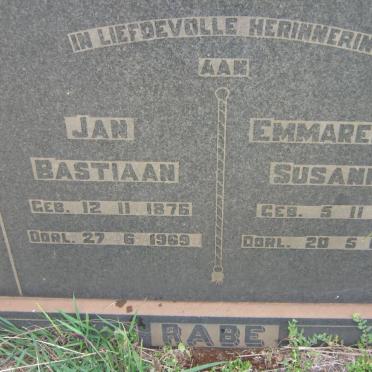 RABE Jan Bastiaan 1876-1969 &amp; Emmarentia Susanna 1884-1965
