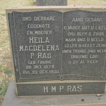 RAS Heila Magdalena P. nee FOURIE 1878-1930