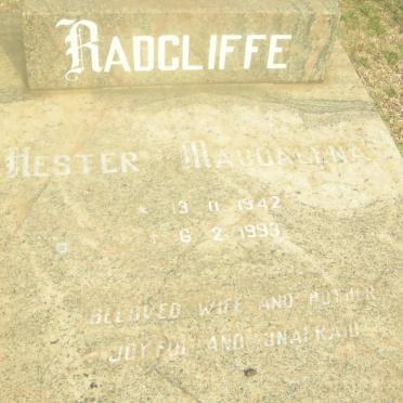 RADCLIFFE Hester Magdalena 1942-1993