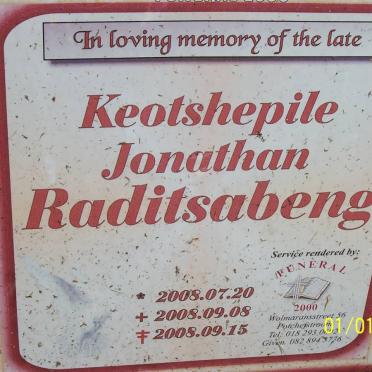 RADITSABENG Keotshepile Jonathan 2008-2008