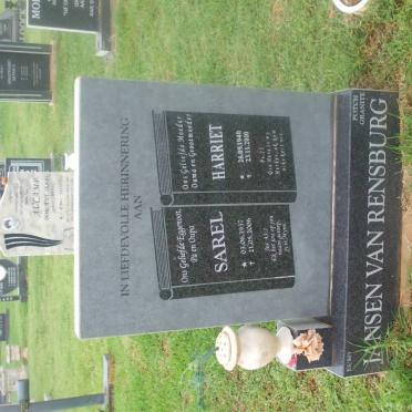 RENSBURG Sarel, Jansen van 1937-2006 &amp; Harriet 1940-2010