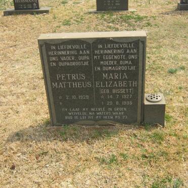 RENKE Petrus Mattheus 1929-2010 &amp; Maria Elizabeth BISSETT 1927-1995