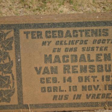 RENSBURG Magdalena, van 1922-1941