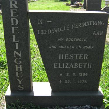 REDELINGHUYS Hester Elizabeth 1904-1977