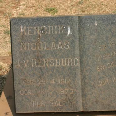 RENSBURG Hendrik Nicolaas, J.v. 1912-1973