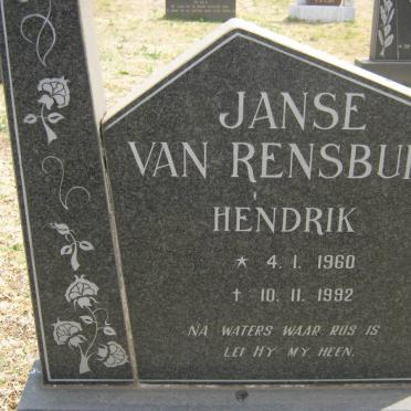 RENSBURG Hendrik, Janse van 1960-1992