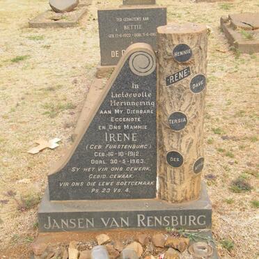 RENSBURG Irene, Jansen van nee FURSTENBURG 1912-1963
