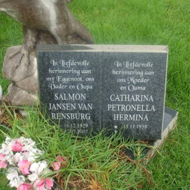 RENSBURG Salmon, Jansen van 1929-2002 &amp; Catharina Petronella Hermina 1938-