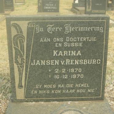 RENSBURG Karina, Jansen v. 1970-1970