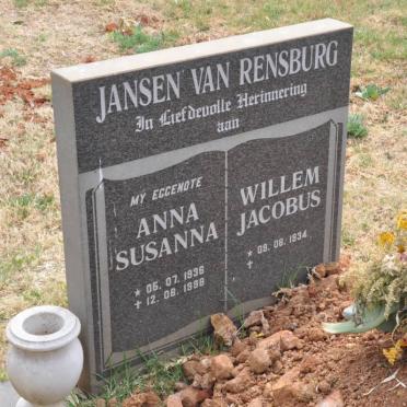 RENSBURG Willem Jacobus, Jansen van 1934- &amp; Anna Susanna 1936-1998