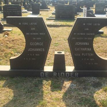 RIDDER George Johannes, de 1920-1989 &amp; Johanna Catharina PUTTER 1924-1985