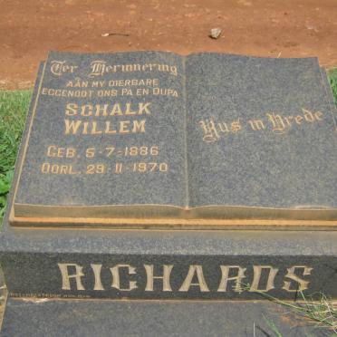 RICHARDS Schalk Willem 1886-1970 &amp; Elizabeth Catharina 1895-1985