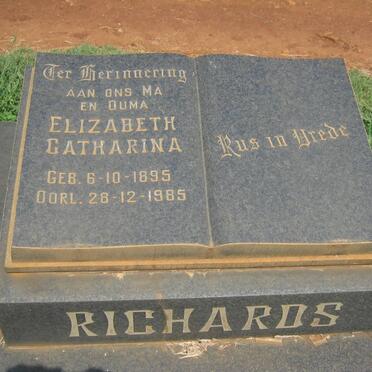 RICHARDS Elizabeth Catharina 1895-1985
