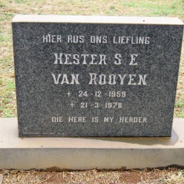 ROOYEN Hester S.E., van 1959-1978