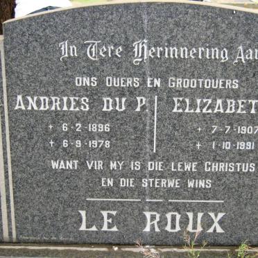ROUX Andries du P., le 1896-1978 &amp; Elizabeth G. 1907-1991