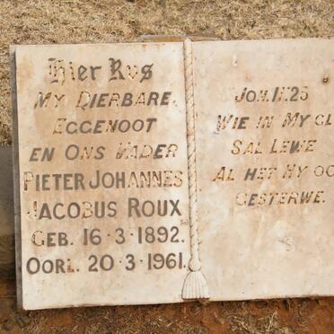 ROUX Pieter Johannes Jacobus 1892-1961