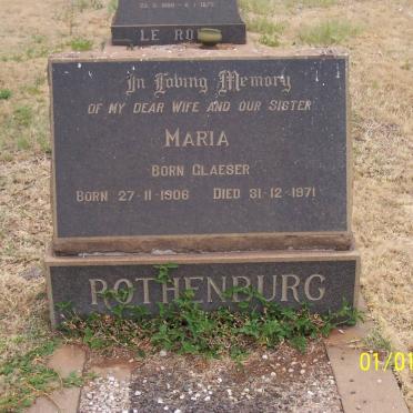 ROTHENBURG Maria nee GLAESER 1906-1971