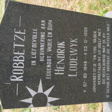 ROBBETZE Hendrik Lodewyk 1946-1999