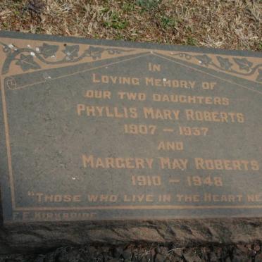 ROBERTS Phyllis Mary 1907-1937 :: ROBERTS Margery May 1910-1948