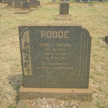 ROODE Cornelia Johanna nee De BEER 1881-1950