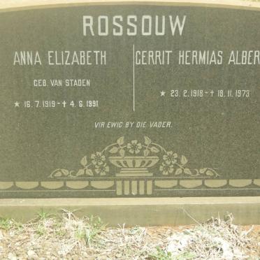 ROSSOUW Gerrit Hermias Albertus 1918-1973 &amp; Anna Elizabeth VAN STADEN 1919-1991