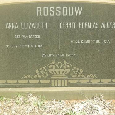 ROSSOUW Gerrit Hermias Albertus 1918-1973 &amp; Anna Elizabeth VAN STADEN 1919-1991