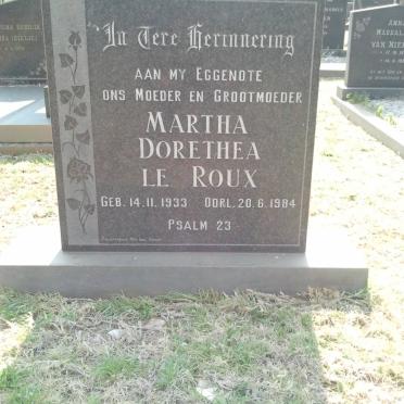 ROUX Martha Dorethea, le 1933-1984