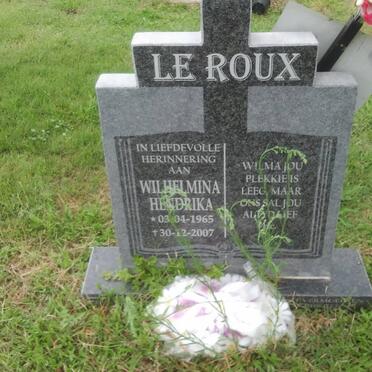 ROUX Wilhelmina Hendrika, le 1965-2007