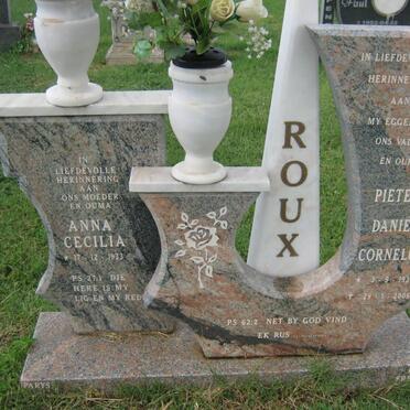ROUX Pieter Daniël Cornelus 1933-2006 &amp; Anna Cecilia 1933-