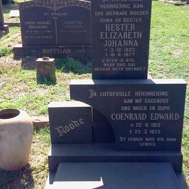 ROODE Coenraad Edward 1913-1973 &amp; Hester Elizabeth Johanna 1922-1977