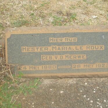 ROUX John Henry 1878-1980 &amp; Hester Maria V.D. MERWE 1880-1925 &amp; Martha Johanna FICK 1886-1973