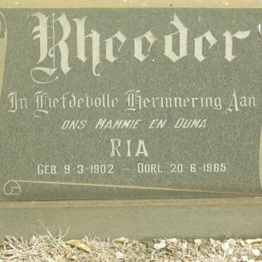 RHEEDER Ria 1902-1985