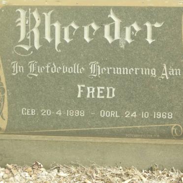 RHEEDER Fred 1898-1968