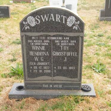 SWART Christoffel J. 1923- &amp; Hendrina W.G. JOUBERT 1922-2000