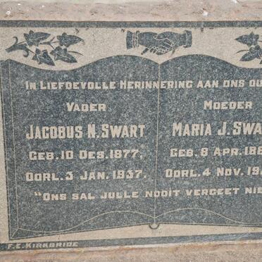 SWART Jacobus N. 1877-1937 &amp; Maria J. 1883-1930