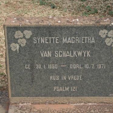 SCHALKWYK Synette Magrietha, van 1950-1971