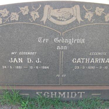 SCHMIDT Jan D.J. 1881-1964 &amp; Catharina E. 1890-1975