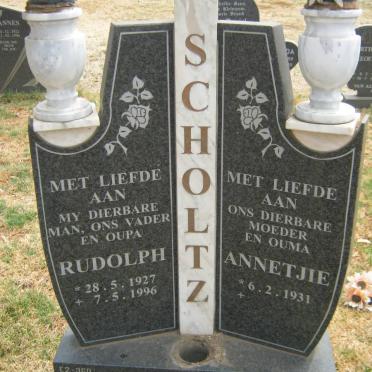 SCHOLTZ Rudolph 1927-1996 &amp; Annetjie 1931-