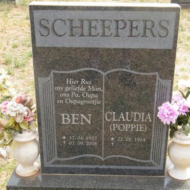 SCHEEPERS Ben 1923-2005 &amp; Claudia 1924-
