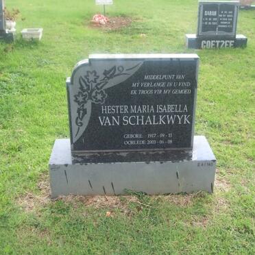SCHALKWYK Hester Maria Isabella, van 1917-2003