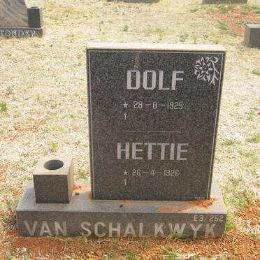 SCHALKWYK Dolf, van 1925- &amp; Hettie 1926-