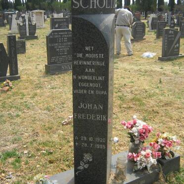 SCHOLTZ Johan Frederik 1920-1995