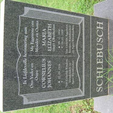 SCHLEBUSCH Cornelius Johannes 1926- &amp; Maria Elizabeth OBERHOLZER 1930-2009