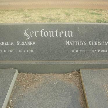 SERFONTEIN Matthys Christiaan 1908-1974 &amp; Cornelia Susanna 1908-1998