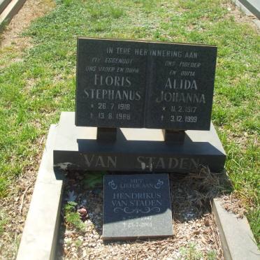 STADEN Floris Stephanus, van 1918-1988 &amp; Alida Johanna 1917-1999 :: VAN STADEN Hendrikus 1947-2001
