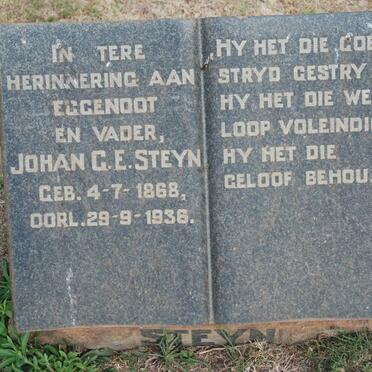 STEYN Johan G.E. 1868-1936