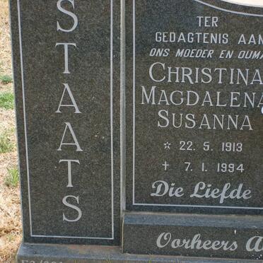 STAATS Christina Magdalena Susanna 1913-1994