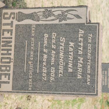 STEINHÖBEL Aletta Maria Katrina 1905-1957