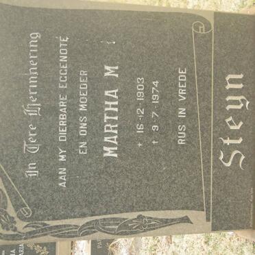 STEYN Martha M. 1903-1974