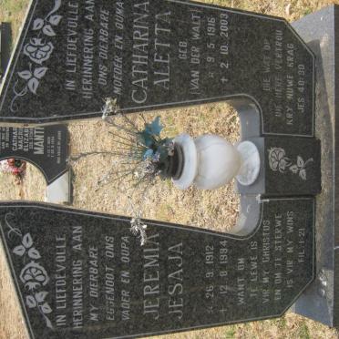 STEYN Jeremia Jesaja 1912-1994 &amp; Catharina Aletta VAN DER WALT 1916-2003